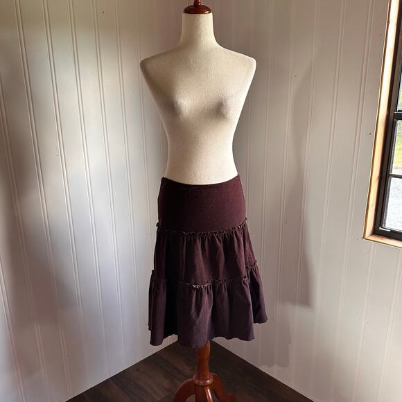American Vintage Dresses & Skirts - Vintage Y2K Boho Brown Corduroy Midi Skirt XS